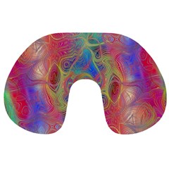 Boho Tie Dye Rainbow Travel Neck Pillow by SpinnyChairDesigns