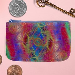 Boho Tie Dye Rainbow Large Coin Purse by SpinnyChairDesigns