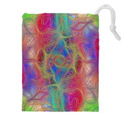 Boho Tie Dye Rainbow Drawstring Pouch (4xl) by SpinnyChairDesigns