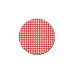 Red White Gingham Plaid Golf Ball Marker (10 Pack) by SpinnyChairDesigns