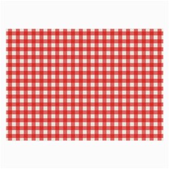 Red White Gingham Plaid Large Glasses Cloth by SpinnyChairDesigns