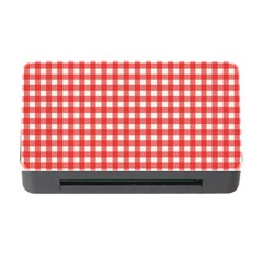 Red White Gingham Plaid Memory Card Reader With Cf by SpinnyChairDesigns