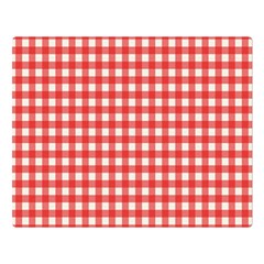 Red White Gingham Plaid Double Sided Flano Blanket (large)  by SpinnyChairDesigns