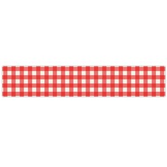 Red White Gingham Plaid Large Flano Scarf  by SpinnyChairDesigns