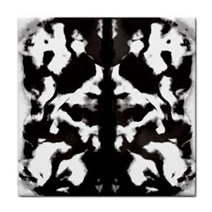 Rorschach Ink Blot Pattern Tile Coaster by SpinnyChairDesigns