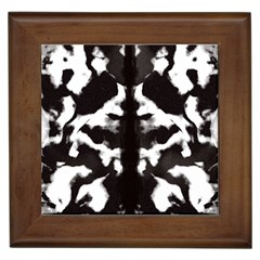 Rorschach Ink Blot Pattern Framed Tile by SpinnyChairDesigns