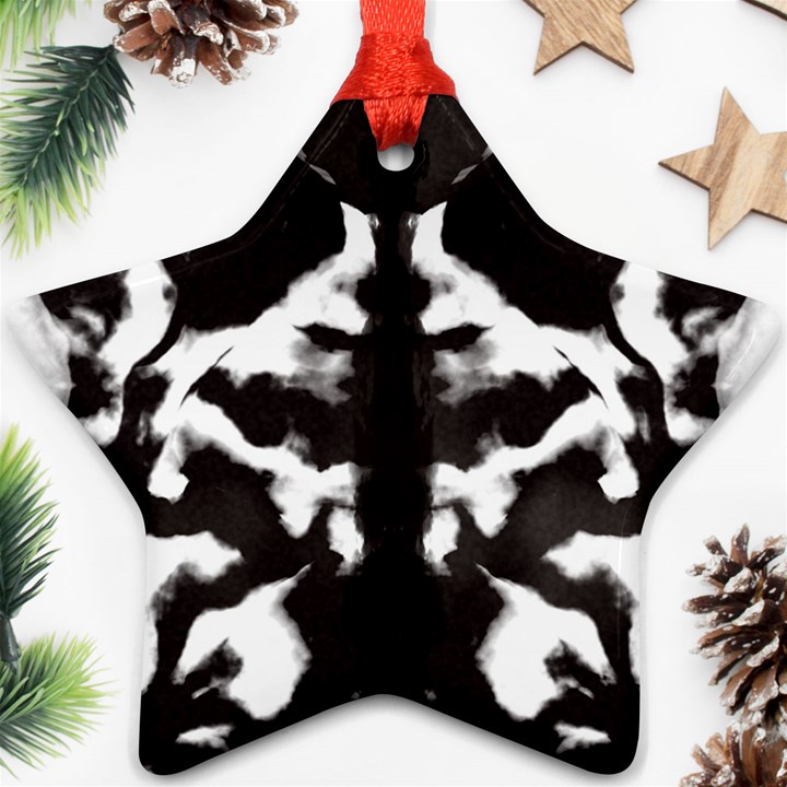 Rorschach Ink Blot Pattern Ornament (Star)