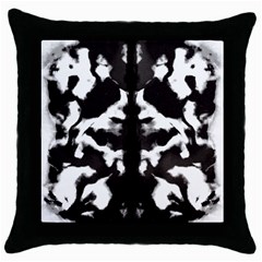 Rorschach Ink Blot Pattern Throw Pillow Case (black) by SpinnyChairDesigns