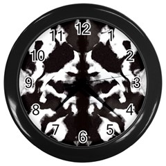 Rorschach Ink Blot Pattern Wall Clock (black) by SpinnyChairDesigns