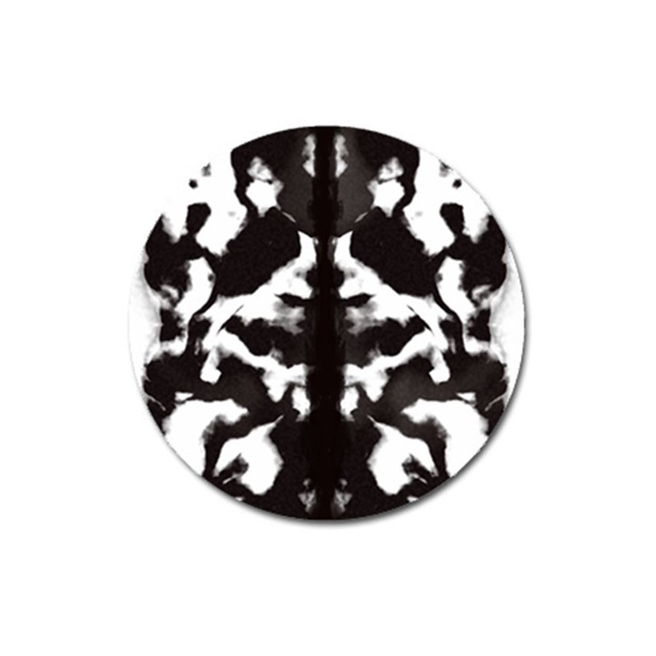 Rorschach Ink Blot Pattern Magnet 3  (Round)