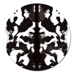 Rorschach Ink Blot Pattern Magnet 5  (round) by SpinnyChairDesigns