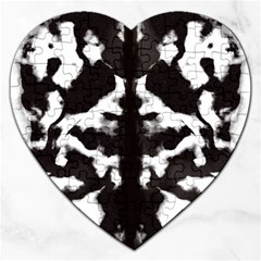 Rorschach Ink Blot Pattern Jigsaw Puzzle (heart) by SpinnyChairDesigns