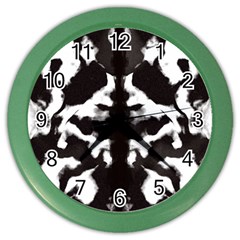 Rorschach Ink Blot Pattern Color Wall Clock by SpinnyChairDesigns