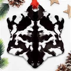 Rorschach Ink Blot Pattern Ornament (snowflake) by SpinnyChairDesigns