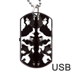 Rorschach Ink Blot Pattern Dog Tag Usb Flash (two Sides) by SpinnyChairDesigns