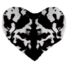 Rorschach Ink Blot Pattern Large 19  Premium Heart Shape Cushions by SpinnyChairDesigns