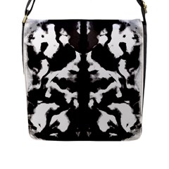 Rorschach Ink Blot Pattern Flap Closure Messenger Bag (l) by SpinnyChairDesigns