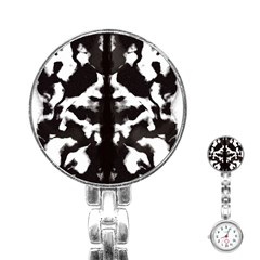 Rorschach Ink Blot Pattern Stainless Steel Nurses Watch by SpinnyChairDesigns