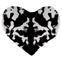 Rorschach Ink Blot Pattern Large 19  Premium Flano Heart Shape Cushions by SpinnyChairDesigns