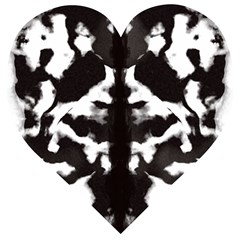 Rorschach Ink Blot Pattern Wooden Puzzle Heart by SpinnyChairDesigns