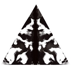 Rorschach Ink Blot Pattern Wooden Puzzle Triangle by SpinnyChairDesigns