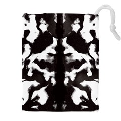 Rorschach Ink Blot Pattern Drawstring Pouch (5xl) by SpinnyChairDesigns