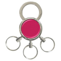 Rose Pink Color Polka Dots 3-ring Key Chain by SpinnyChairDesigns