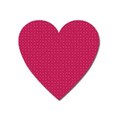 Rose Pink Color Polka Dots Heart Magnet by SpinnyChairDesigns