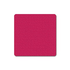 Rose Pink Color Polka Dots Square Magnet by SpinnyChairDesigns