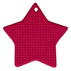 Rose Pink Color Polka Dots Star Ornament (two Sides) by SpinnyChairDesigns