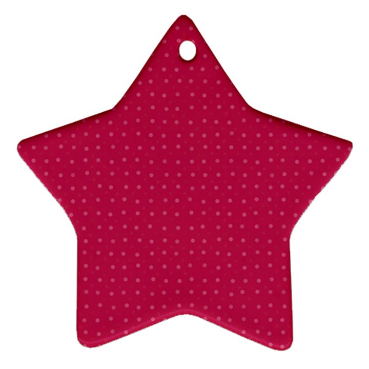 Rose Pink Color Polka Dots Star Ornament (Two Sides)