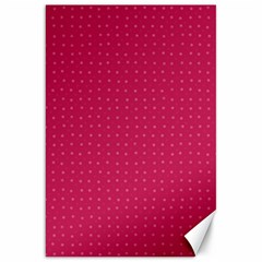 Rose Pink Color Polka Dots Canvas 20  X 30  by SpinnyChairDesigns