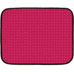 Rose Pink Color Polka Dots Double Sided Fleece Blanket (mini)  by SpinnyChairDesigns