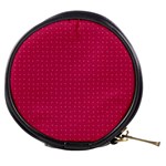 Rose Pink Color Polka Dots Mini Makeup Bag Front