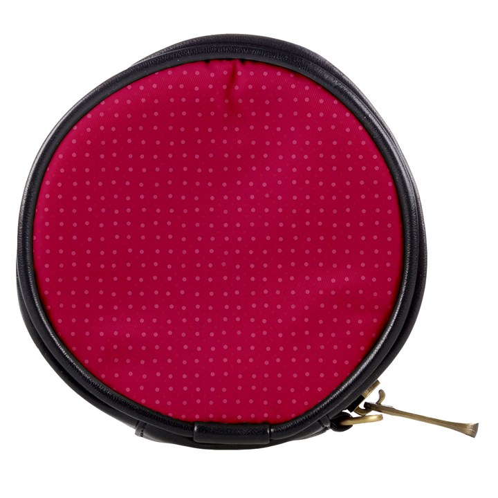 Rose Pink Color Polka Dots Mini Makeup Bag