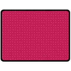 Rose Pink Color Polka Dots Fleece Blanket (large)  by SpinnyChairDesigns