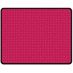 Rose Pink Color Polka Dots Fleece Blanket (medium)  by SpinnyChairDesigns