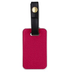 Rose Pink Color Polka Dots Luggage Tag (one Side) by SpinnyChairDesigns