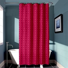 Rose Pink Color Polka Dots Shower Curtain 36  X 72  (stall)  by SpinnyChairDesigns