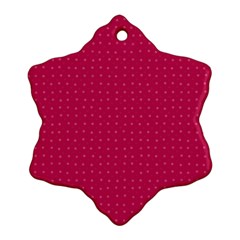 Rose Pink Color Polka Dots Ornament (snowflake) by SpinnyChairDesigns