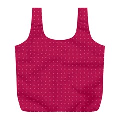 Rose Pink Color Polka Dots Full Print Recycle Bag (l) by SpinnyChairDesigns