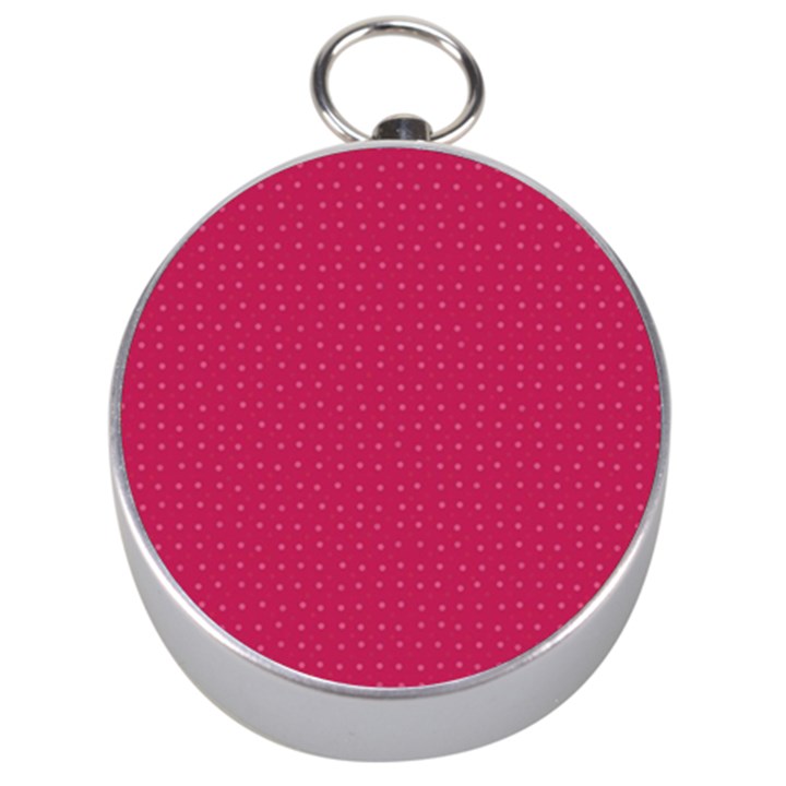 Rose Pink Color Polka Dots Silver Compasses