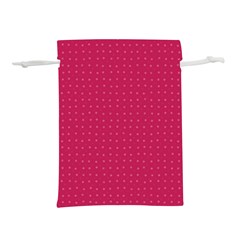 Rose Pink Color Polka Dots Lightweight Drawstring Pouch (s) by SpinnyChairDesigns