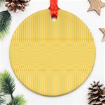 Saffron Yellow Color Stripes Ornament (Round) Front