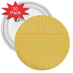 Saffron Yellow Color Stripes 3  Buttons (10 Pack)  by SpinnyChairDesigns