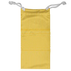 Saffron Yellow Color Stripes Jewelry Bag by SpinnyChairDesigns