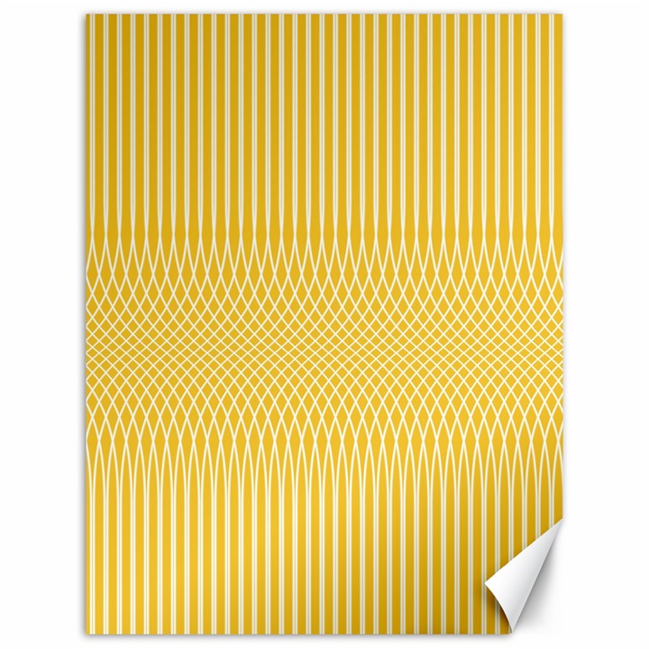 Saffron Yellow Color Stripes Canvas 12  x 16 