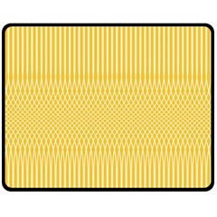 Saffron Yellow Color Stripes Fleece Blanket (medium)  by SpinnyChairDesigns