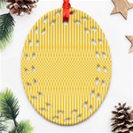 Saffron Yellow Color Stripes Ornament (Oval Filigree) Front