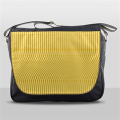 Saffron Yellow Color Stripes Messenger Bag by SpinnyChairDesigns